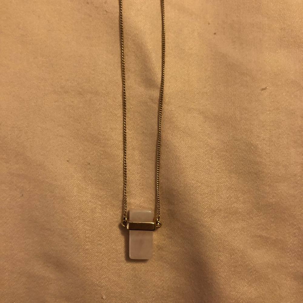 Rose Quartz Gold Necklace